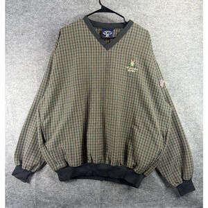 Southampton Golf Club Sweater Men's XL Brown Plaid Pullover Sweater
